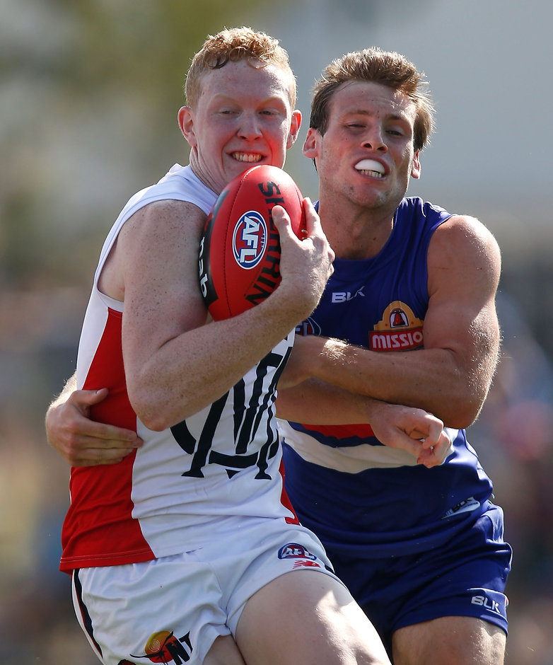 AFL 2016 NAB Challenge - Western Bulldogs v Melbourne Clayton Oliver impressed for Melbourne during the NAB Challenge - ${keywords}